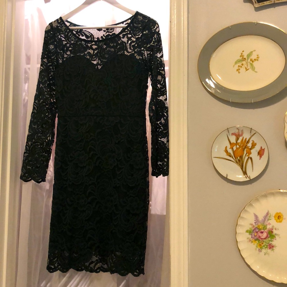 Ambiance Deep Forest Green Lace Cocktail Dress
